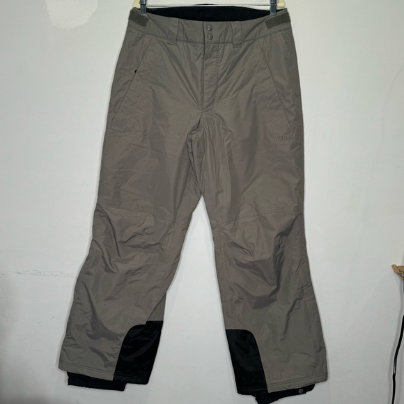 Men's Snow Ski Waterproof Insulated Pants Gray Black Medium